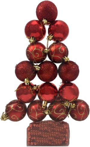 16 PIECE TREE DECORATION SET RED COLOURS