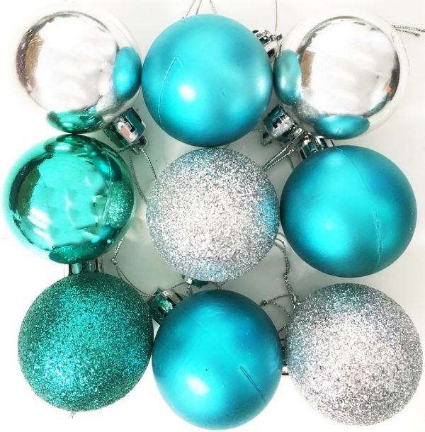 9 CHRISTMASTREE BAUBLES DECORATION 40MM - ASSORTED