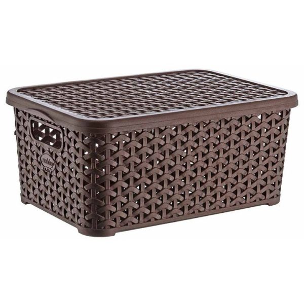 HOBBY RATTAN STORAGE BOX WITH LID 6 LT