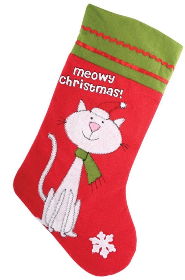 MEOWY CHRISTMAS CAT PET CHRISTMAS STOCKING 9536