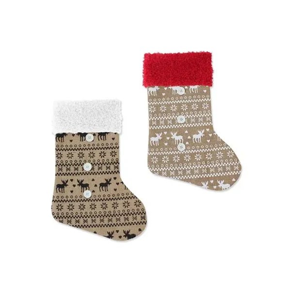 CHRISTMAS HESSAIN REINDEER STOCKING