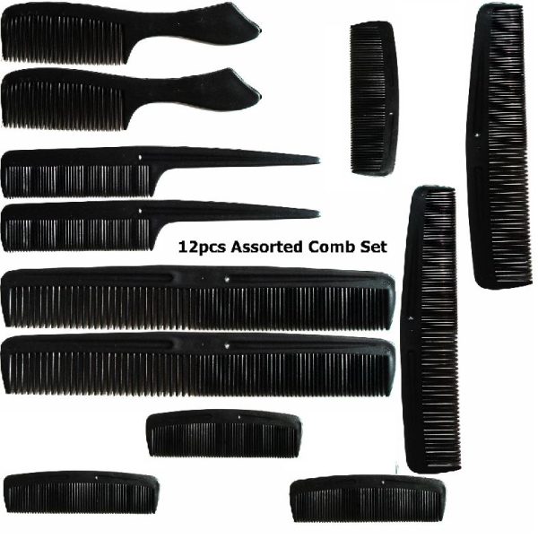 12PCS ASSORTED COMB SET BLACK 309676