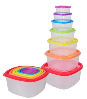 SQUARE RAINBOW 7PCS FOOD CONTAINER