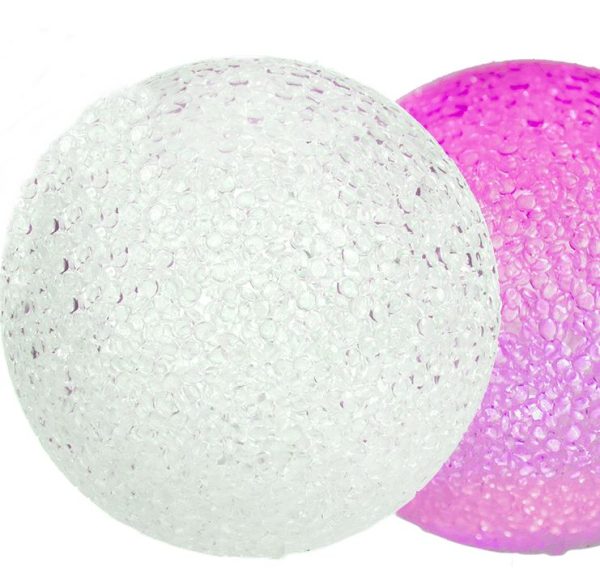 CHRISTMAS DECORATION PLASTIC BALL COLOUR HANGING LED 6CM