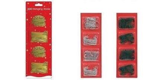 300 CHRISTMAS TREE ORNAMENT HOOKS SILVER