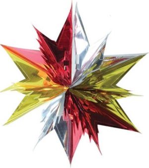 45CM FOIL STAR HANGING DECORATION