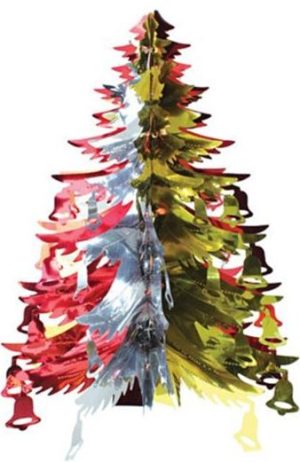 37CM FOIL TREE HANGING DECORATION