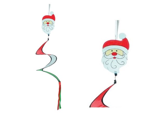 CHRISTMAS SANTA HANGING GARDEN WIND SPIRAL PARTY HOME DECORATION