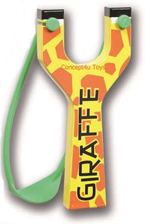 GIRAFFE DESIGN TRADITIONAL WOODEN COLOUR ANIMAL SLINGSHOT CATAPULT