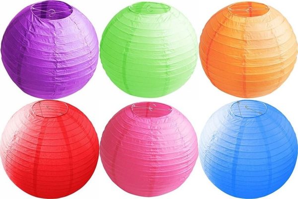 ASSORTED COLOUR LAMP SHADE PAPER LANTERN 40CM