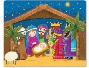 KIDS CHRISTMAS NATIVITY SCENE CUTE DESIGN 3D ADVENT COUNT DOWN CALENDAR (25 DIE CUT WINDOWS TO OPEN)