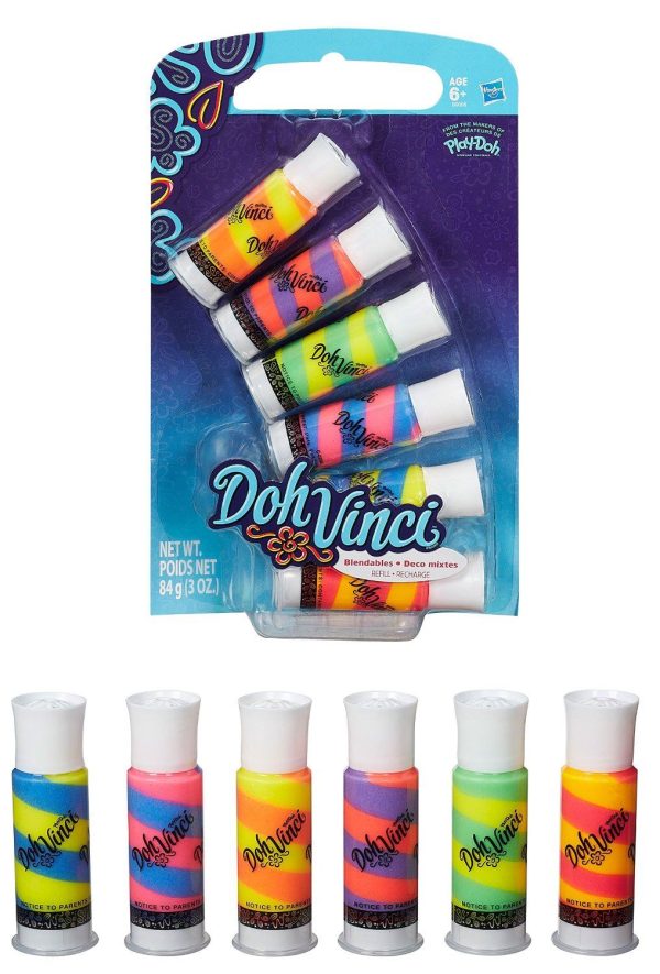 PACK OF 6 DOH VINCI BLENDABLES DECO POP REFILL