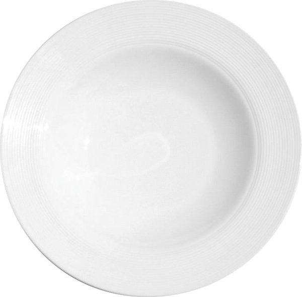 SOLAR WHITE PORCELAIN RIM SOUP PLATE 9 INCH / 24CM