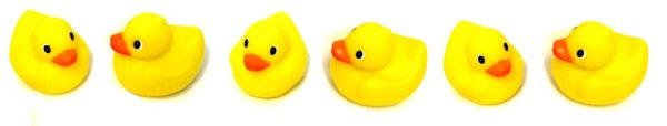 SET OF 6 MINI RUBBER YELLOW DUCKS