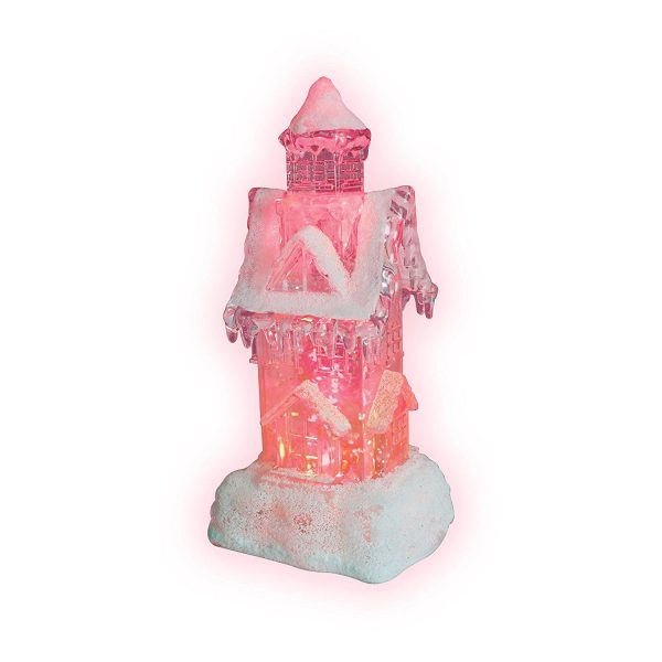 BATTERY OPERATED COLOUR CHANGING WATER GLITTER HOUSE ORNAMENT