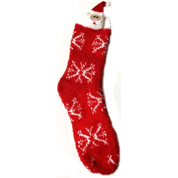 LADIES SNOWFLAKE SANTA XMAS SOCKS