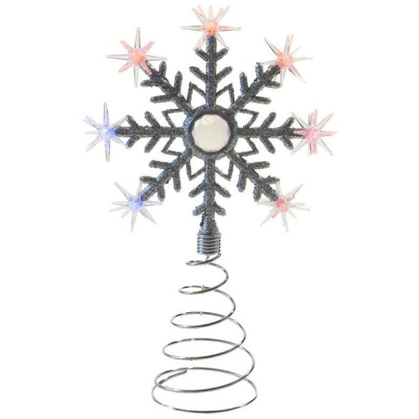 THE BENROSS CHRISTMAS WORKSHOP BATTERY OPERATED LED SNOWFLAKE CHRISTMAS TREE TOPPER LIGHT