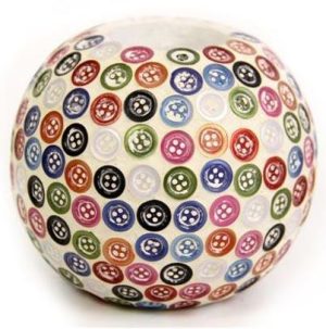 MOSAIC BUTTON BALL CANDLE HOLDER