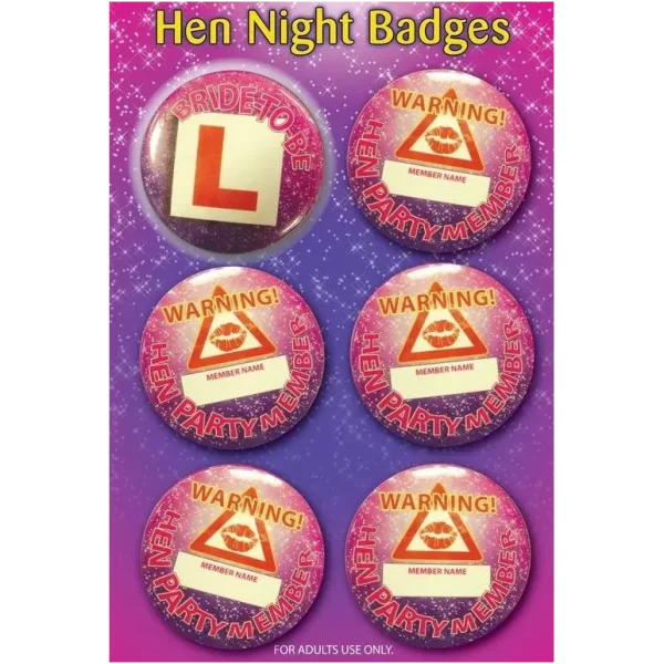 HEN NIGHT BADGES