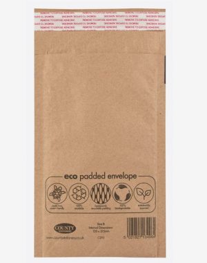 COUNTY KRAFT PADDED ENVELOPE B 120 X 215MM PACK OF 10
