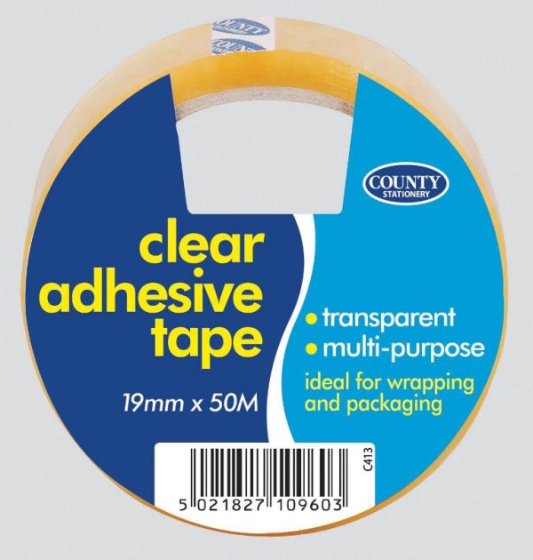 COUNTY CLEAR ADHESIVE TAPE 19MM X 50M