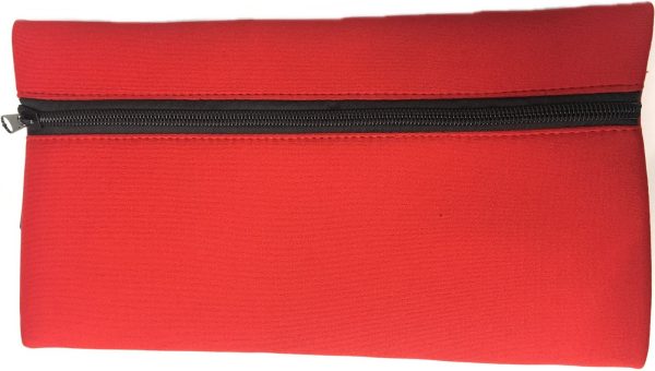 RED NEOPRENE PENCIL CASE