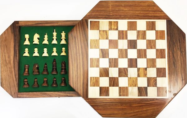 OCTAGON WOODEN CHESS MAGNETIC IN BOX