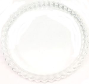 ORNATE GLASS CANDLE PLATE HOLDER 12CM X 1.5CM