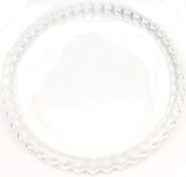 ORNATE GLASS CANDLE PLATE HOLDER 12CM X 1.5CM