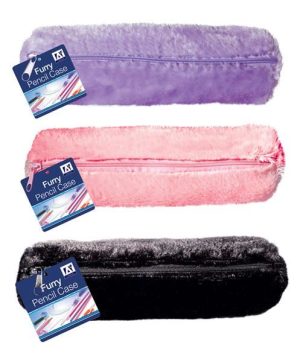 FURRY PENCIL CASE ASSORTED COLORS / FOR PENCIL PEN AND MANY MORE / PENCIL CARRY CASE FOR SCHOOL OR C