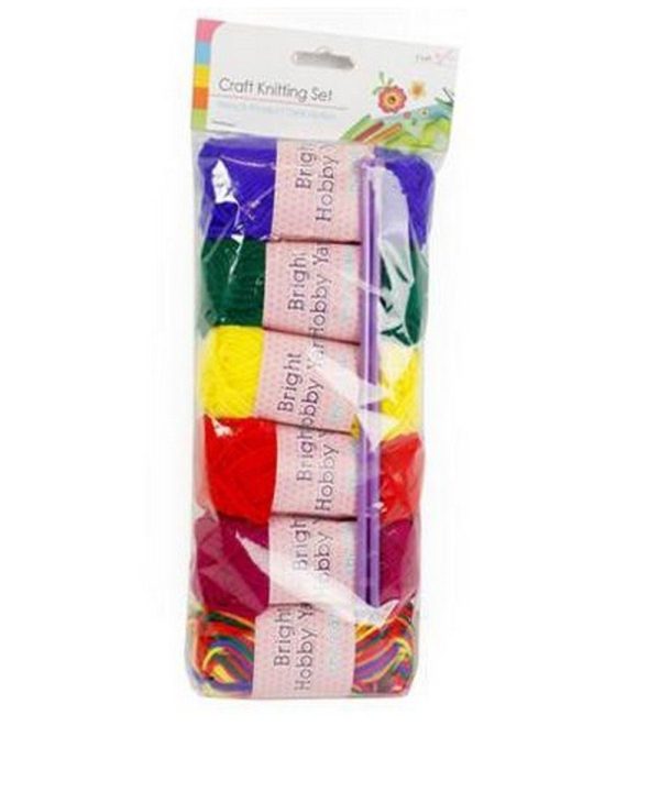 CRAFT KNITTING SET- ACCORTED COLOURS YARN SIZE APPROX. 20 GM. (100% ACRYLIC) - A 2 NEEDLE CR0042