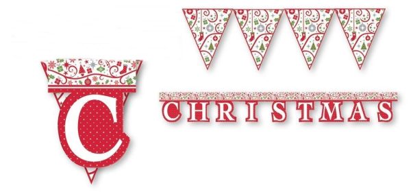 TRADITIONAL DESIGN CHRISTMAS BANNER AND BUNTING