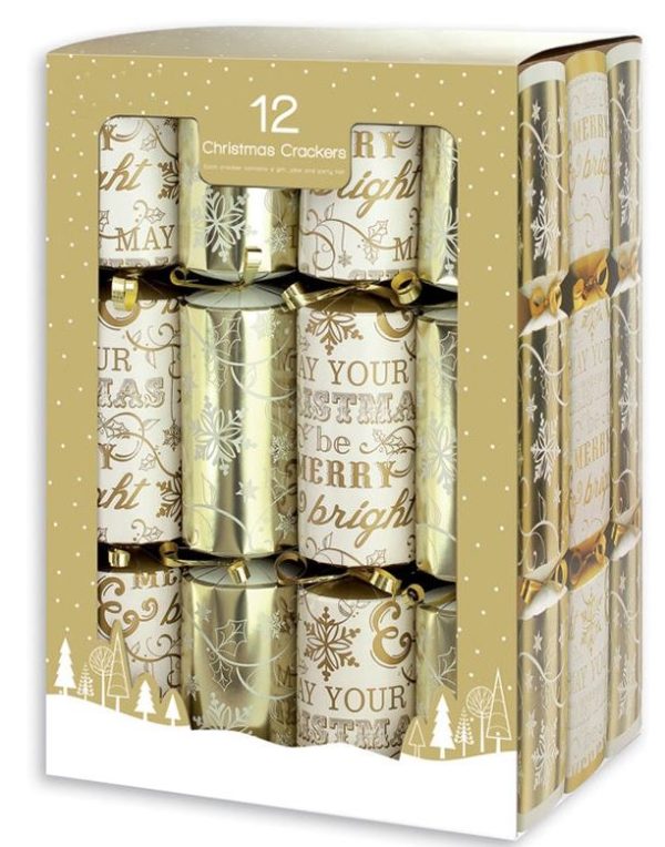 CHRISTMAS CRACKERS CREAM GOLD DESIGN