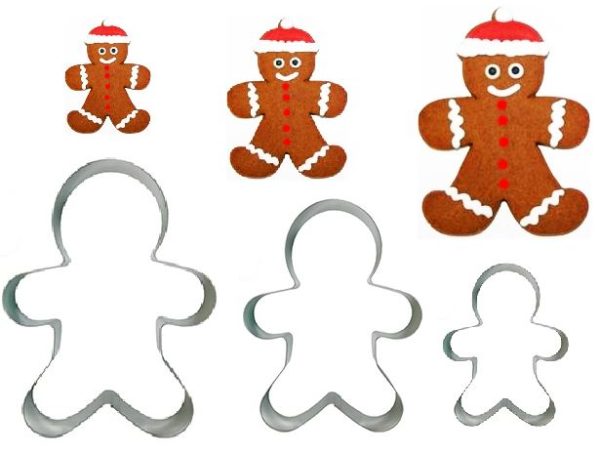 3PCS GINGERBREAD MAN COOKIE CUTTERS