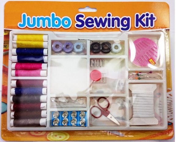 JUMBO SEWING KIT THREADS - BOBINS - SEWING MACHINE NEEDLES - ELAS?