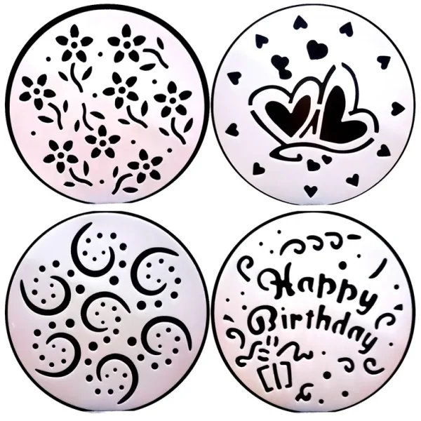 4PCS CAKE STENCILS SET - SMALL 15CM