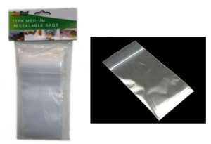 PACK OF 72 MEDIUM RESEALABLE BAGS 14 X 8CM