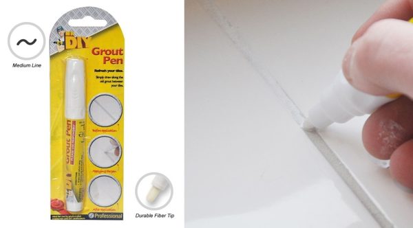 WHITE GROUT PEN TILE BATHROOM ANTI MOULD WATERPROOF HOME HH5337 42912