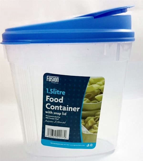 1.5L LARGE CEREAL FOOD CONTAINER WITH SNAP LID