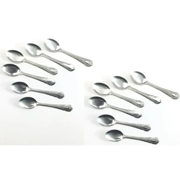 12 PC DELUXE COFFEE SPOON SET APRROX 10CM (1028)