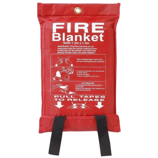 FIRE BLANKET LARGE QUICK RELEASE FIGHTING TABS IN CASE 1M X 1M