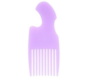 PLASTIC AFRO HAIR COMB AFRICAN DETANGLER DETANGLING WIDE TEETH BRUSH PIK - LILAC