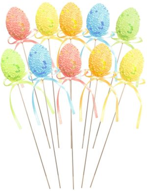 10 BOBBLY EGGS ON STICK