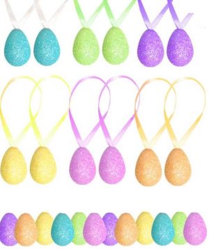 PACK OF 24 GLITTER DECO EGGS