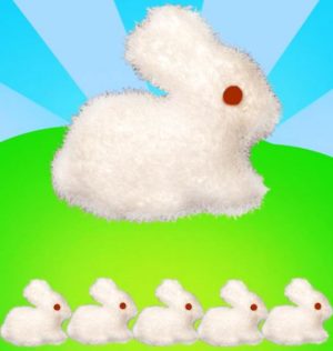 5 WHITE EASTER BUNNIES