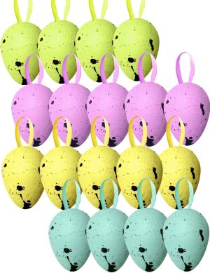 PACK OF 18 OF HANGING SPECKLED EGGS