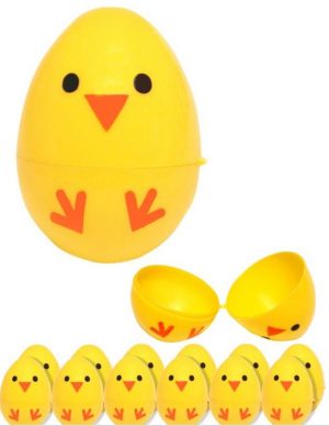 PACK OF 12 PLASTIC CHICK EGGS