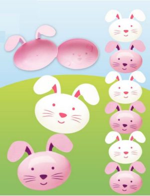 PACK OF 6 PLASTIC BUNNY EGGS