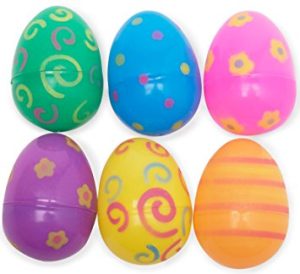 12 PRINTED PLASTIC EGGS