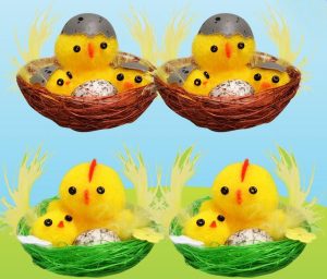 CHICKS IN NESTS EASTER DECORATION